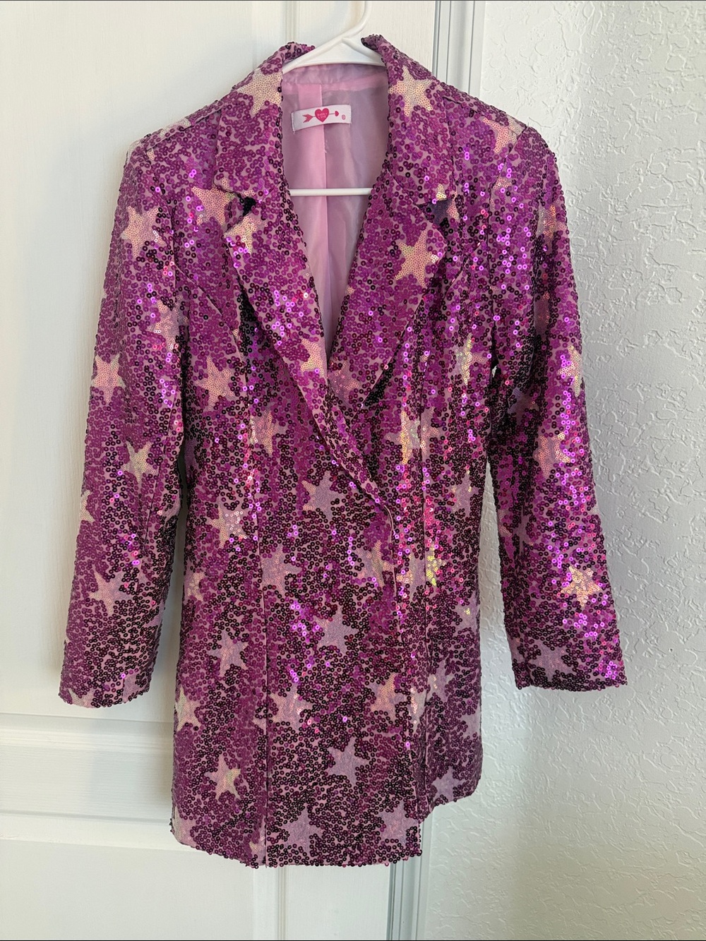 NWOT Buddy Love Pink Sequin Star Blazer Mini Dress